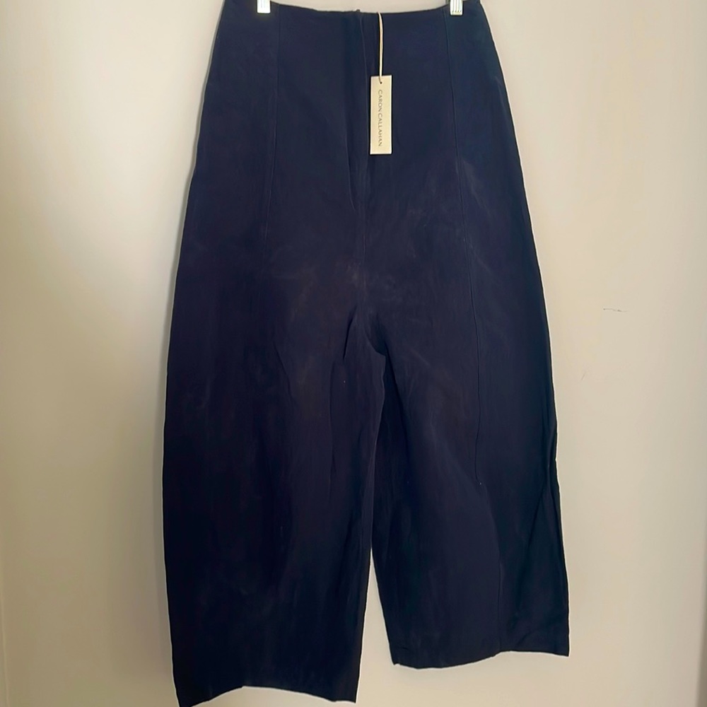 Caron Callahan High Waist Navy blue Cropped Pants